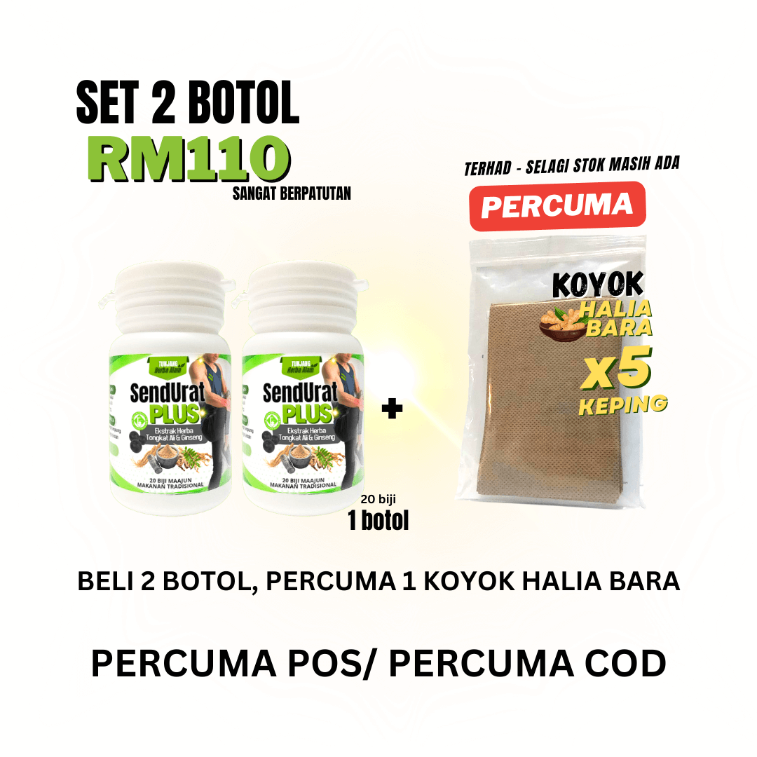 Set 2 Botol Penawar SendUrat PLUS + FREE 1 Koyok Halia Bara